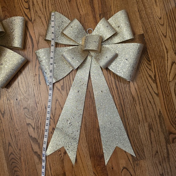 Gold Glitter Christmas Wedding  LED Lights Battery Operated Decoration 24" - Picture 13 of 14